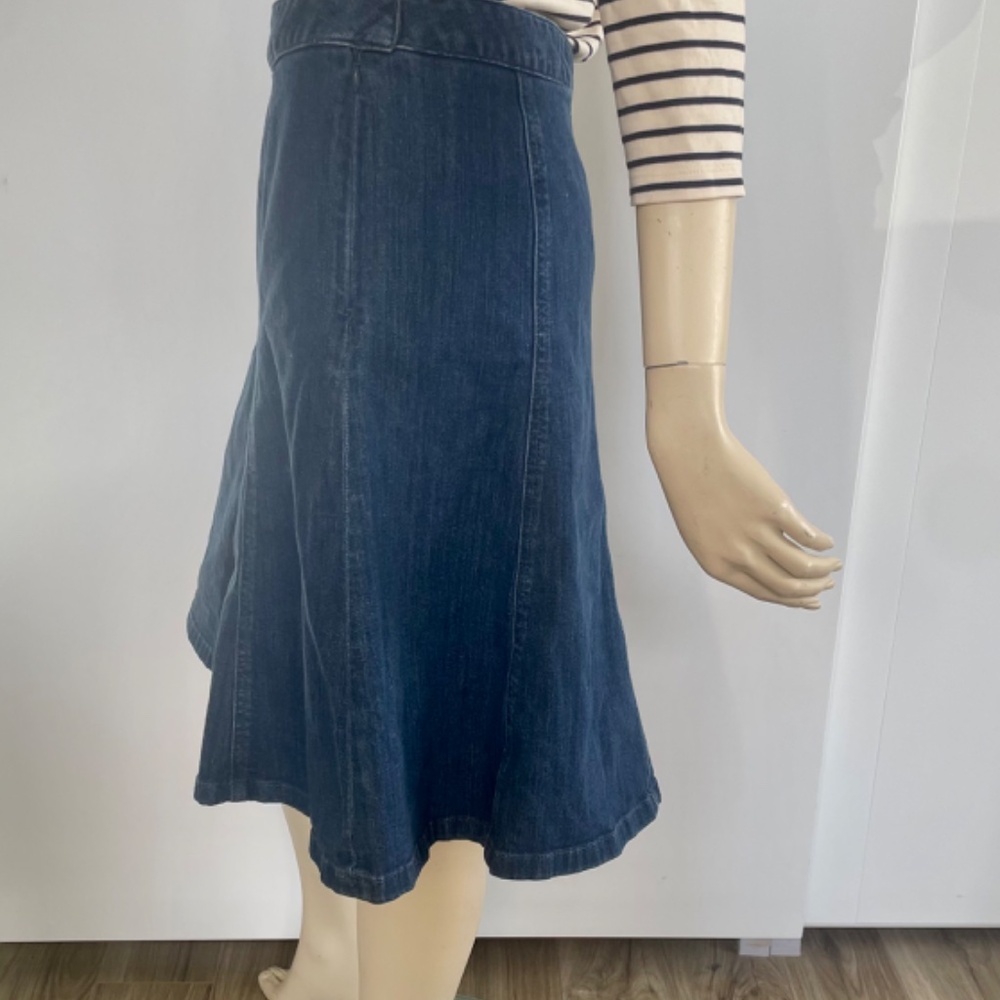 L.L. Bean Dark Blue Denim Midi Skirt